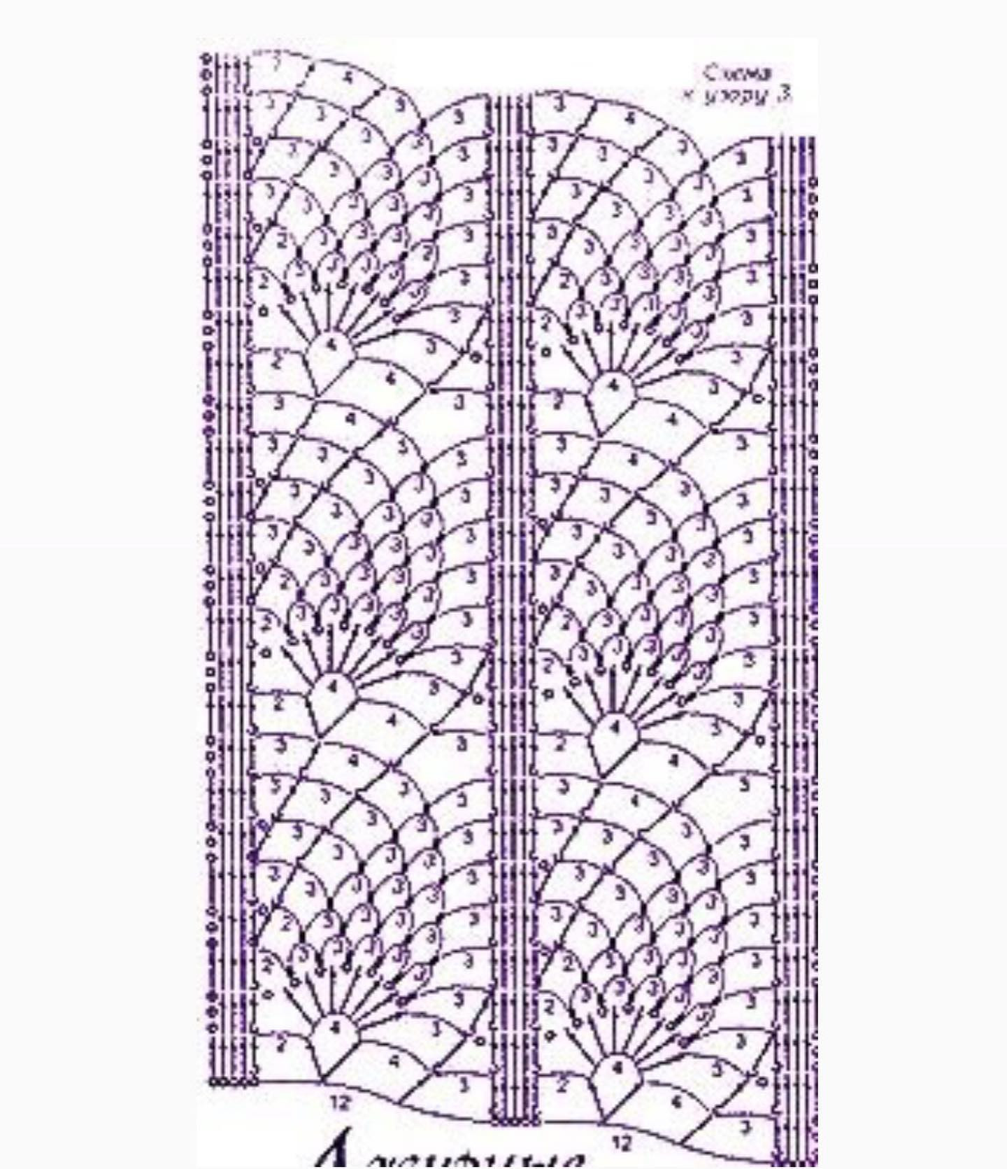 Bảng Chart Móc Len Khăn Thêu Hoa Văn Phức Tạp