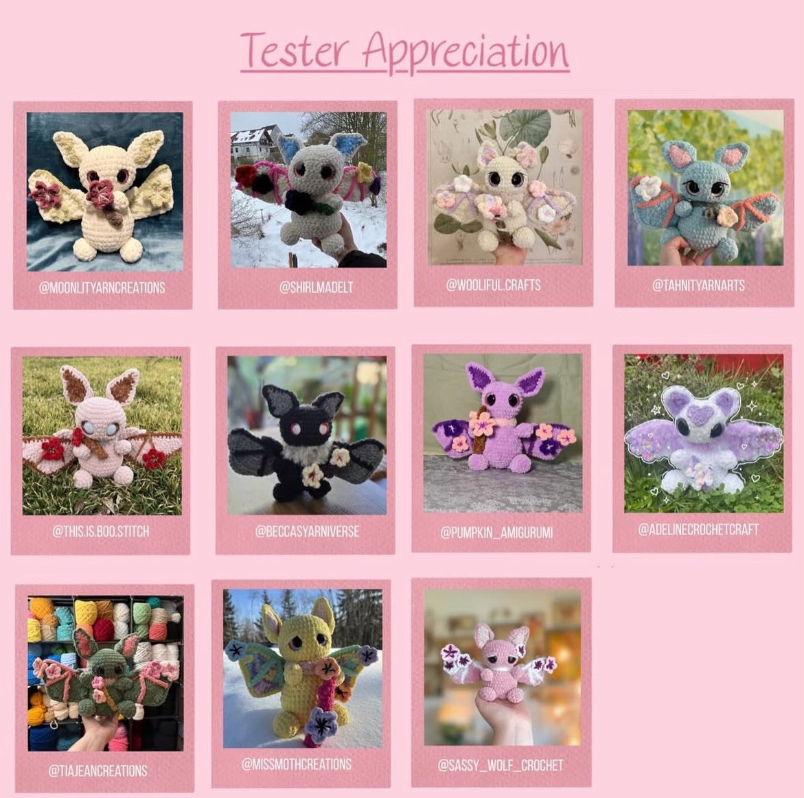 Batlyn the Cherry Blossom Bat Free Amigurumi Crochet Pattern