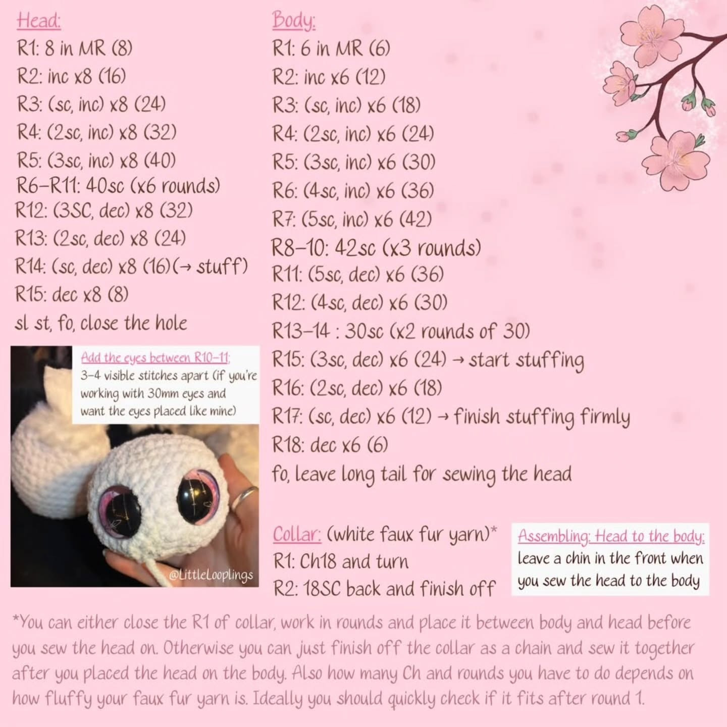 Batlyn the Cherry Blossom Bat Free Crochet Pattern