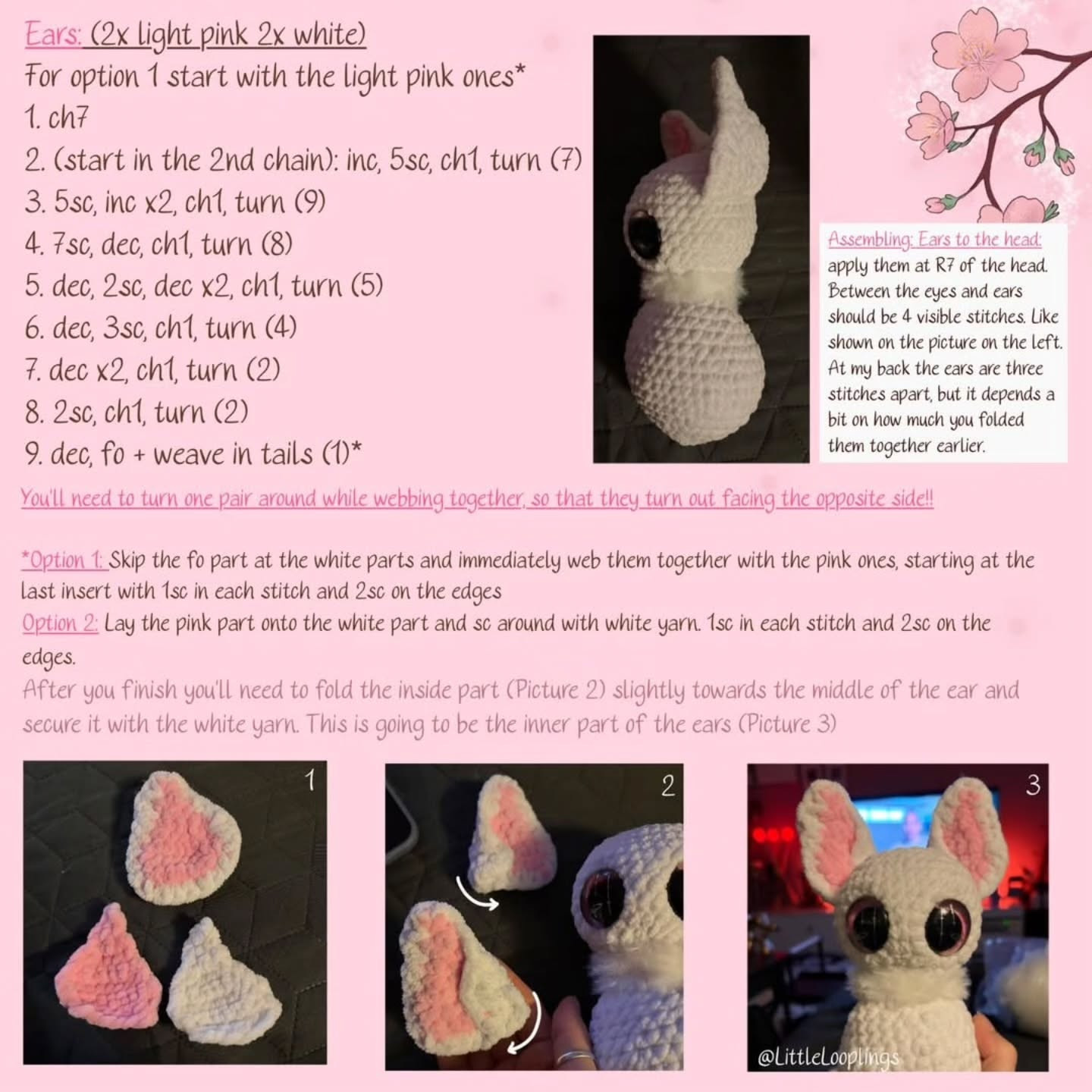 Batlyn the Cherry Blossom Bat Free Crochet Pattern