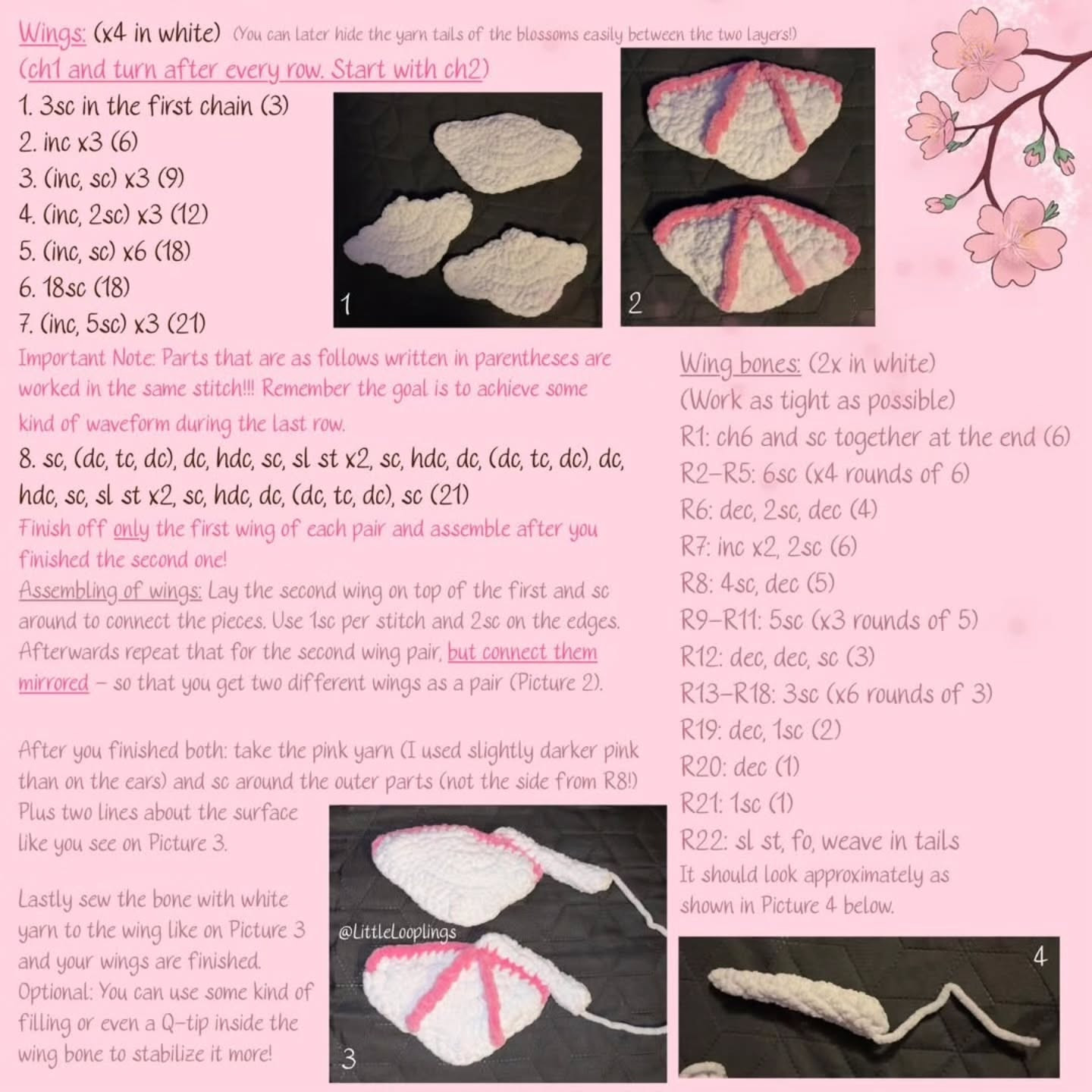Batlyn the Cherry Blossom Bat Free Crochet Pattern
