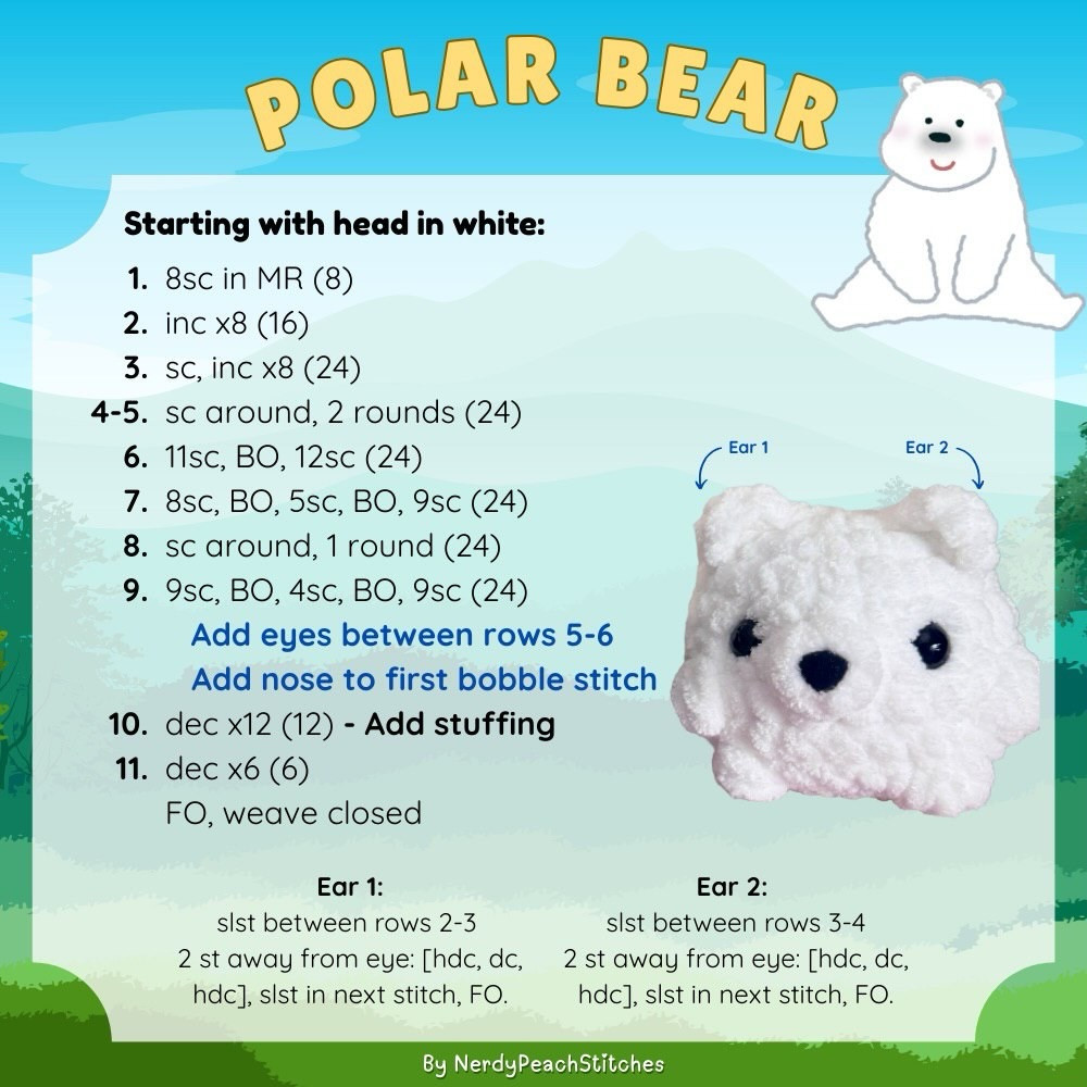 Beans the Chonky Bear: Free No-Sew Crochet Pattern for Teddy, Panda, and Polar Bears