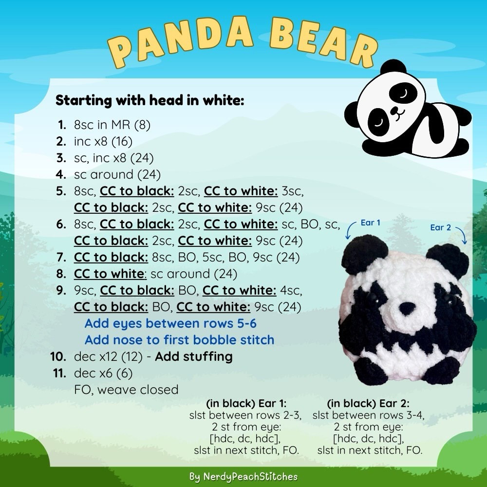 Beans the Chonky Bear: Free No-Sew Crochet Pattern for Teddy, Panda, and Polar Bears
