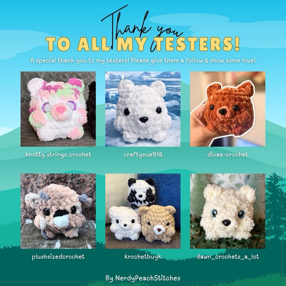 Beans the Chonky Bear: Free No-Sew Crochet Pattern for Teddy, Panda, and Polar Bears