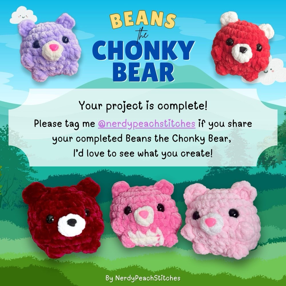 Beans the Chonky Bear: Free No-Sew Crochet Pattern for Teddy, Panda, and Polar Bears