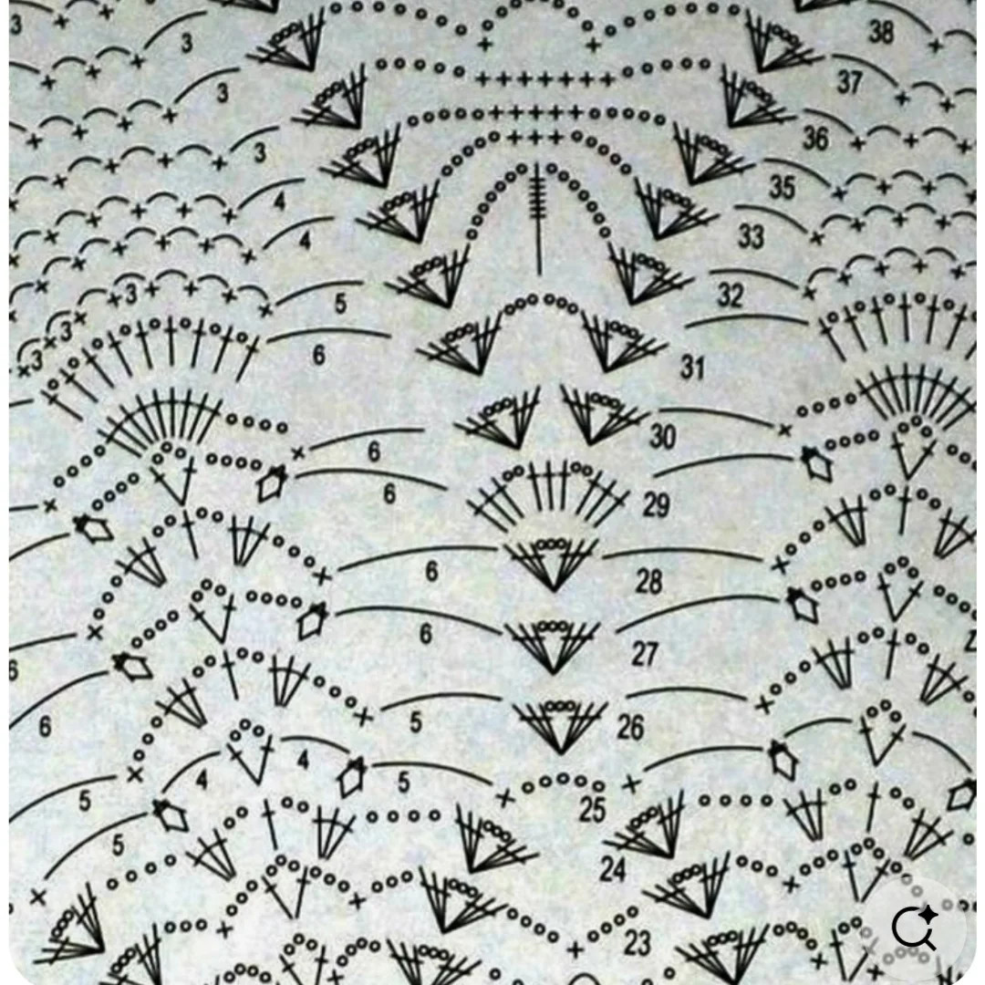 Beautiful White Silk Crochet Round Doily Chart Pattern