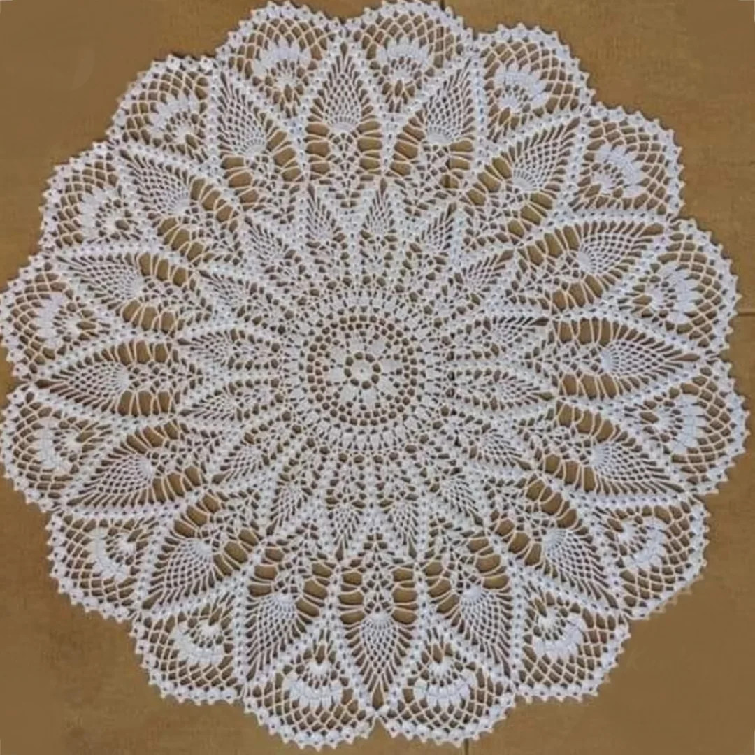 Beautiful White Silk Crochet Round Doily Chart Pattern