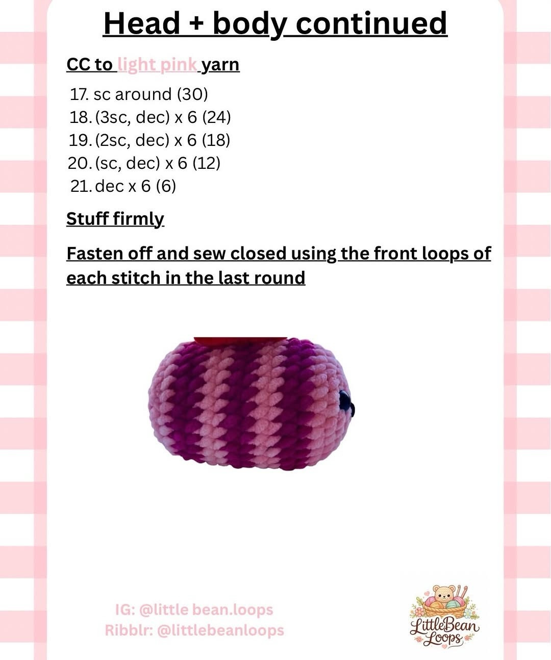 'Bee mine' bumblebee: Free pink amigurumi crochet pattern with red wings by littlebeanloops