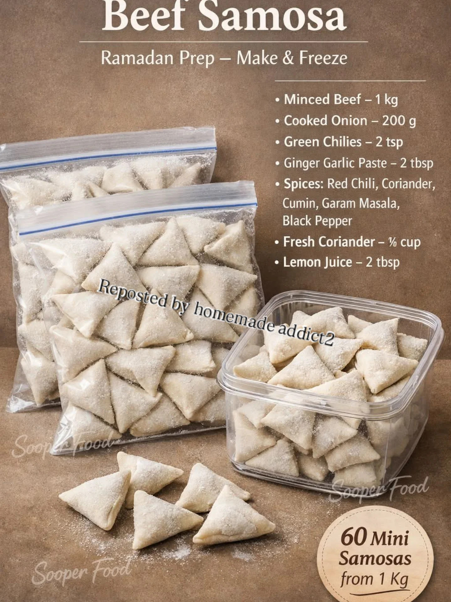 Beef Samosa Ramadan Prep - Make & Freeze