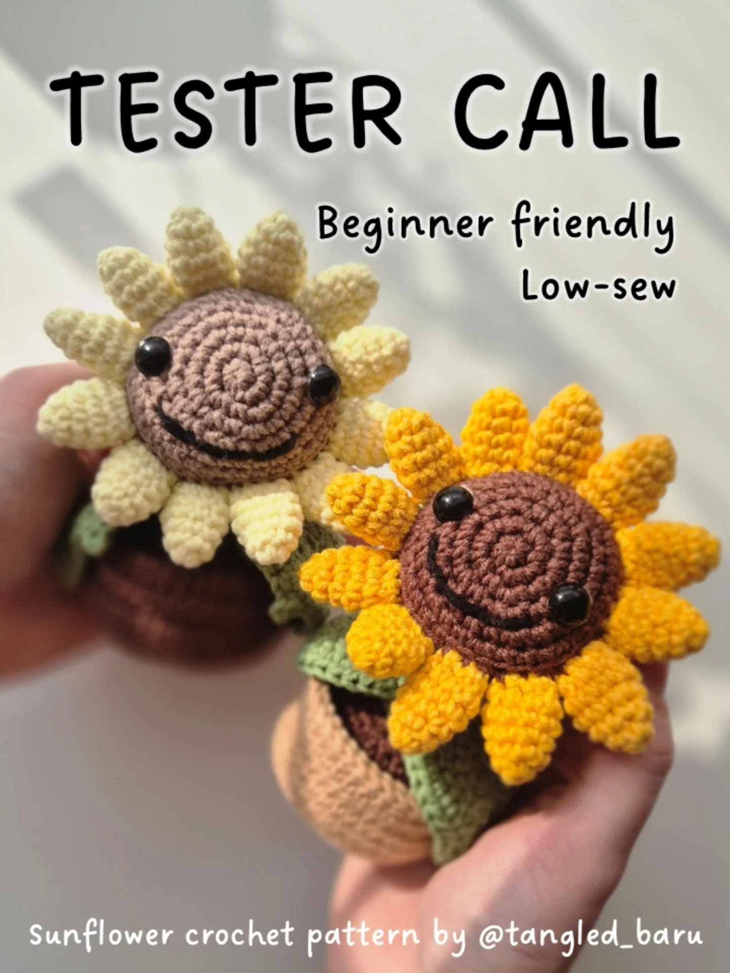 Beginner Friendly Crochet Sunflower Pattern Tester Call