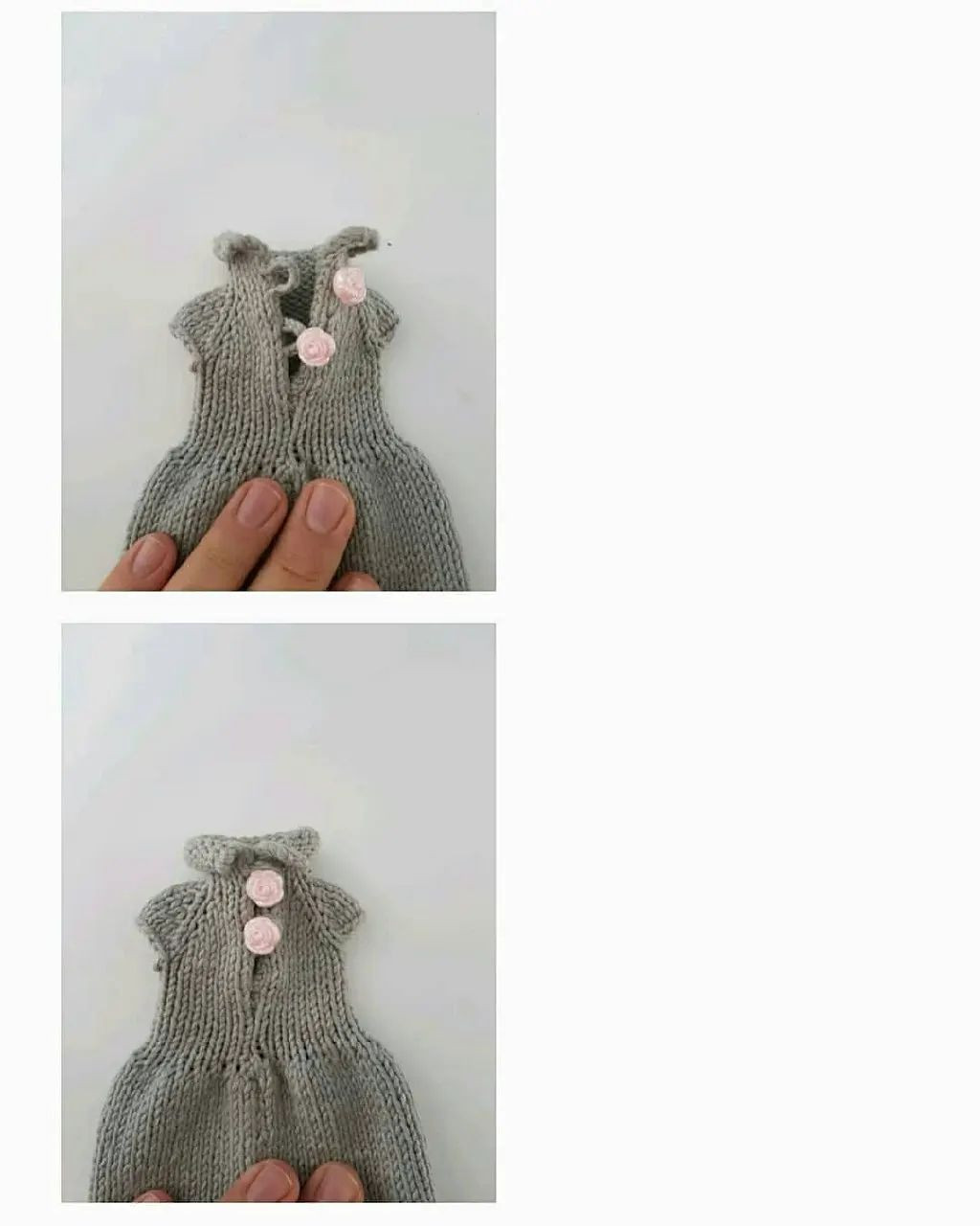Bella Bebek Elbisesi, Atkı ve Bere Örgü Tarifi - Kartopu Amigurumi Kız Çocuk için Gri Kıyafet Seti