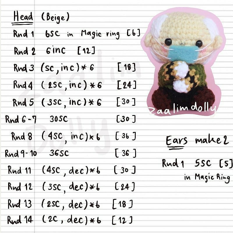 Bernie Sanders Amigurumi Crochet Pattern by Zaalim Dolly