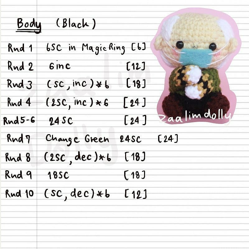 Bernie Sanders Amigurumi Crochet Pattern by Zaalim Dolly