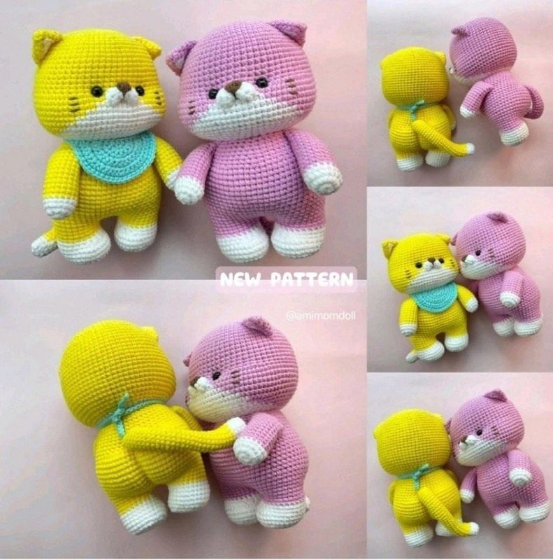 Бесплатная схема амигуруми котиков от @amimomdoll (перевод Сундучок амигуруми)
