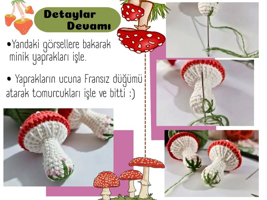 Birlikte Mantar Örüyorum - Amigurumi Mantar Anahtarlık Örgü Tarifi