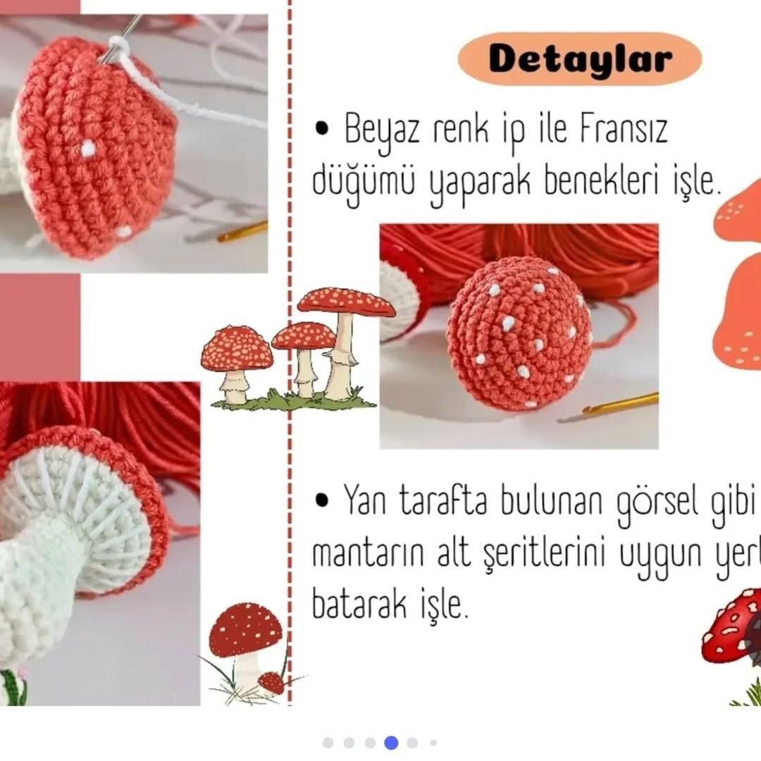 Birlikte Mantar Örüyorum - Amigurumi Mantar Anahtarlık Örgü Tarifi