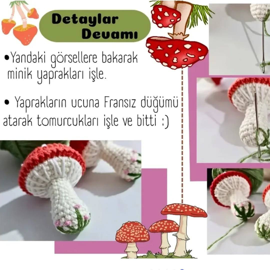 Birlikte Mantar Örüyorum - Amigurumi Mantar Anahtarlık Örgü Tarifi