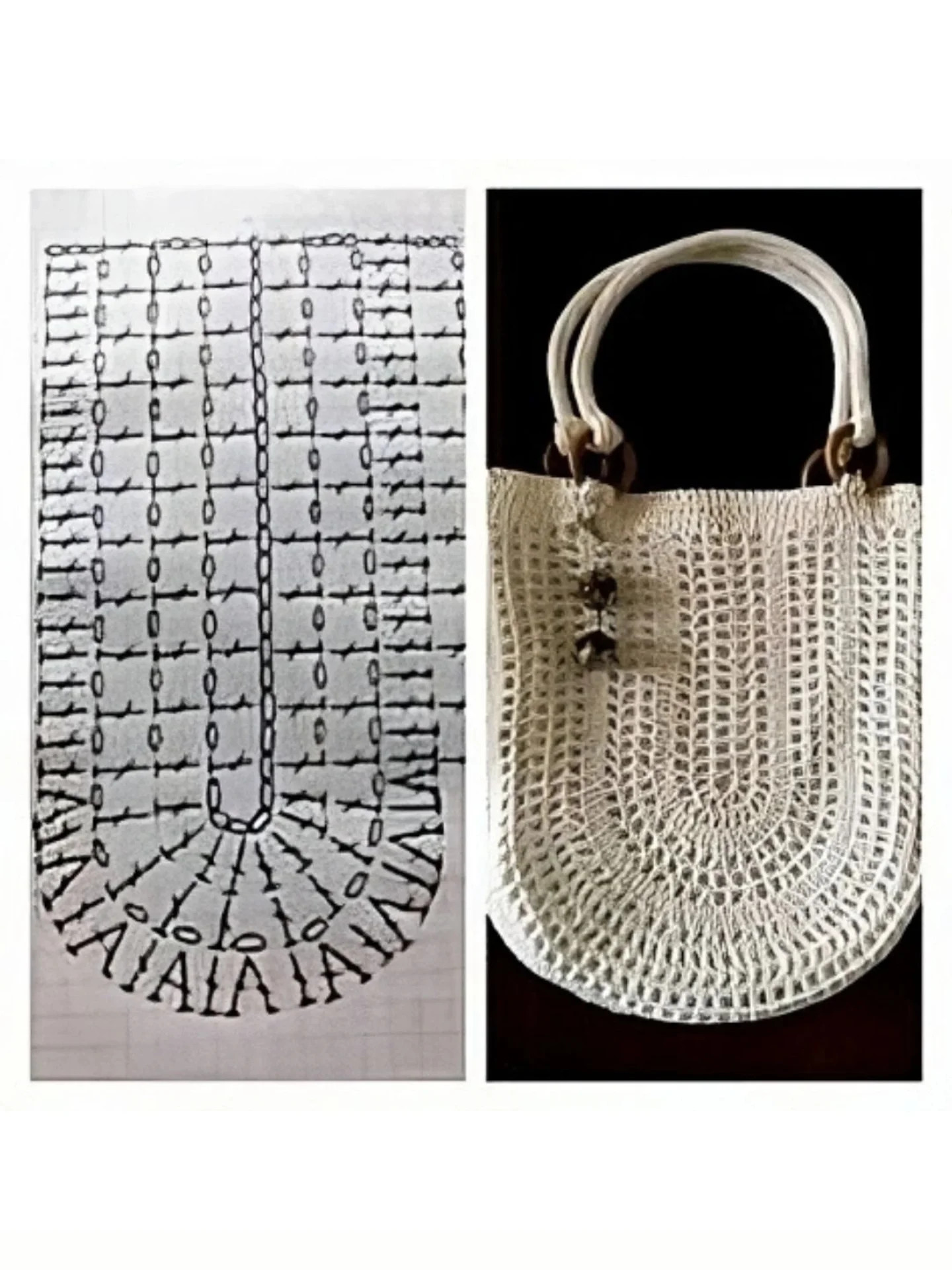 Bolsa de Crochê com Gráfico e Receita em Português