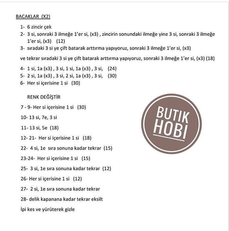 Butik Hobi Ayıcık Bombo Tarifi: Gấu bông mặc quần yếm hồng móc len