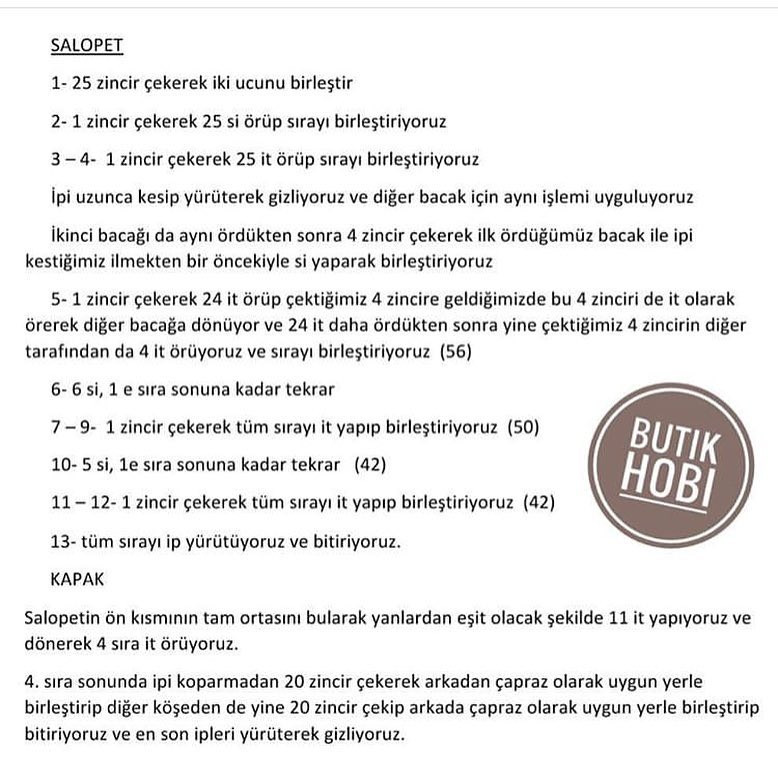 Butik Hobi Ayıcık Bombo Tarifi: Gấu bông mặc quần yếm hồng móc len