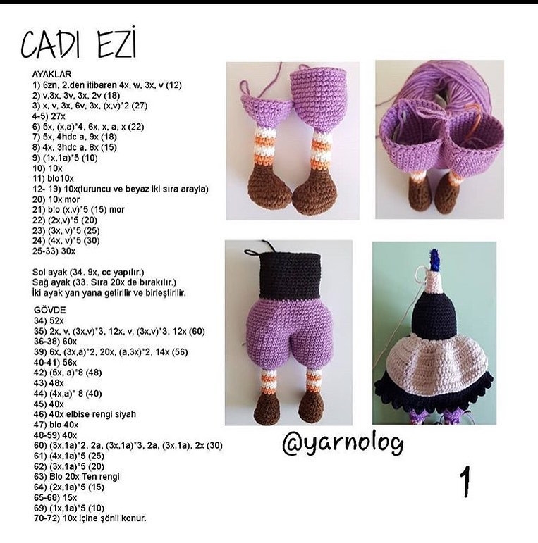 Cadi Ezi - Amigurumi Witch Doll Crochet Pattern