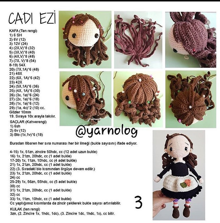 Cadi Ezi - Amigurumi Witch Doll Crochet Pattern