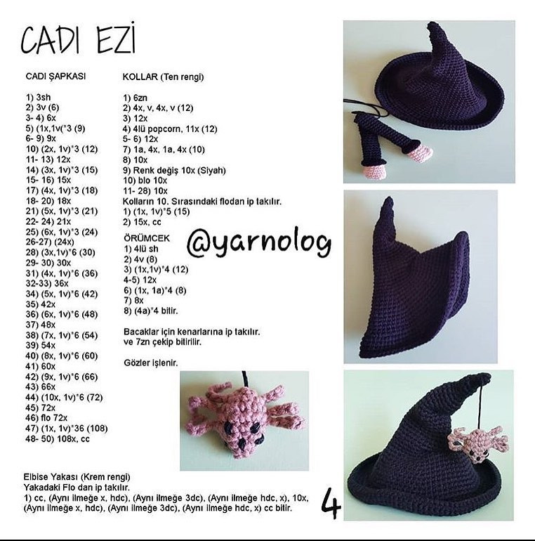 Cadi Ezi - Amigurumi Witch Doll Crochet Pattern
