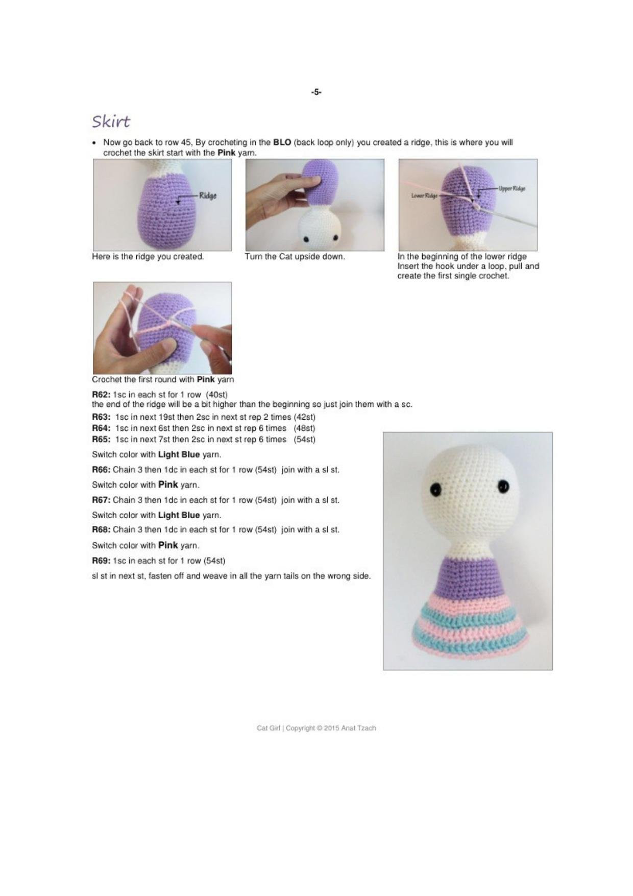 Cat Girl Amigurumi Crochet Pattern by Annattillea - Free PDF Tutorial