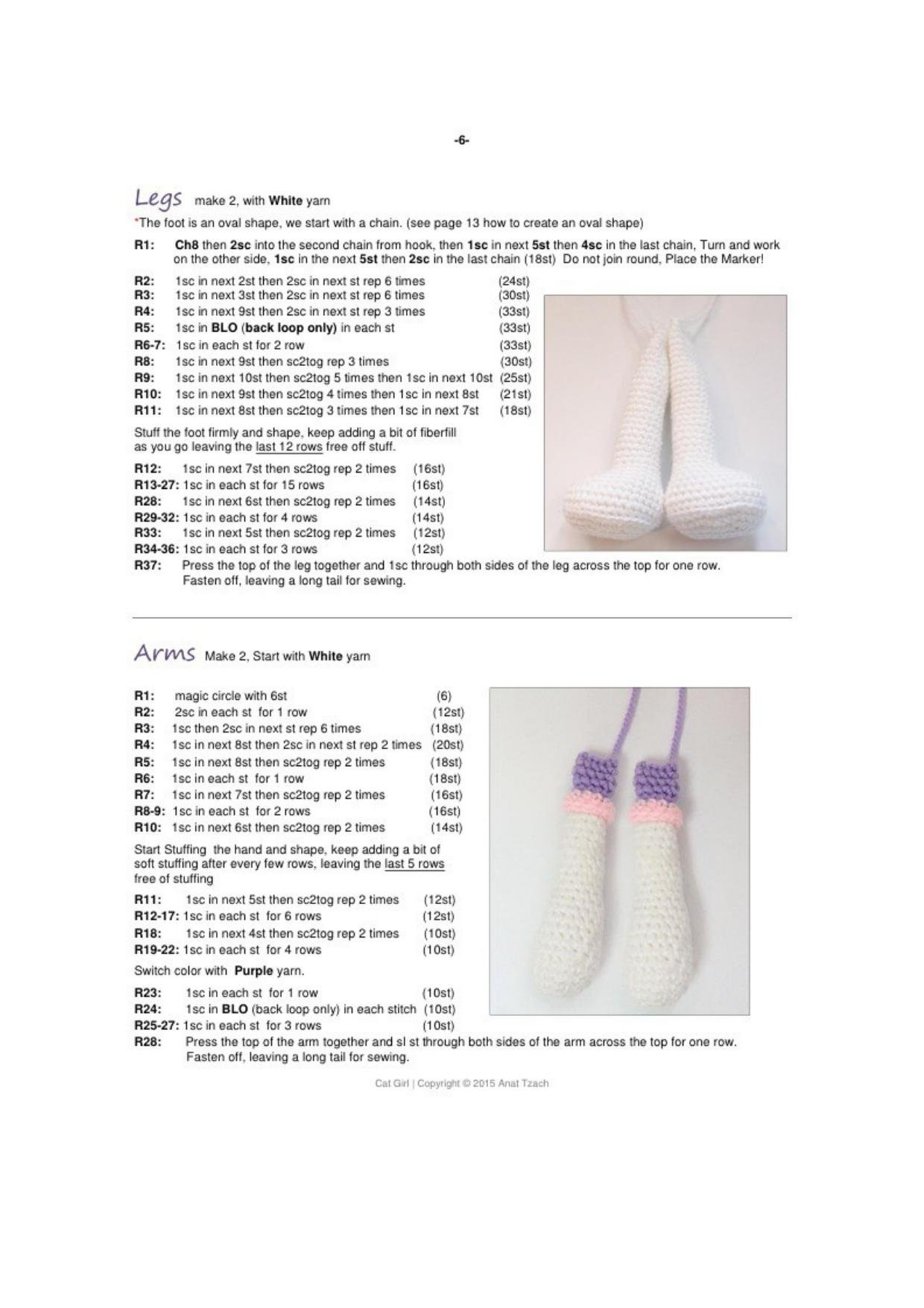 Cat Girl Amigurumi Crochet Pattern by Annattillea - Free PDF Tutorial
