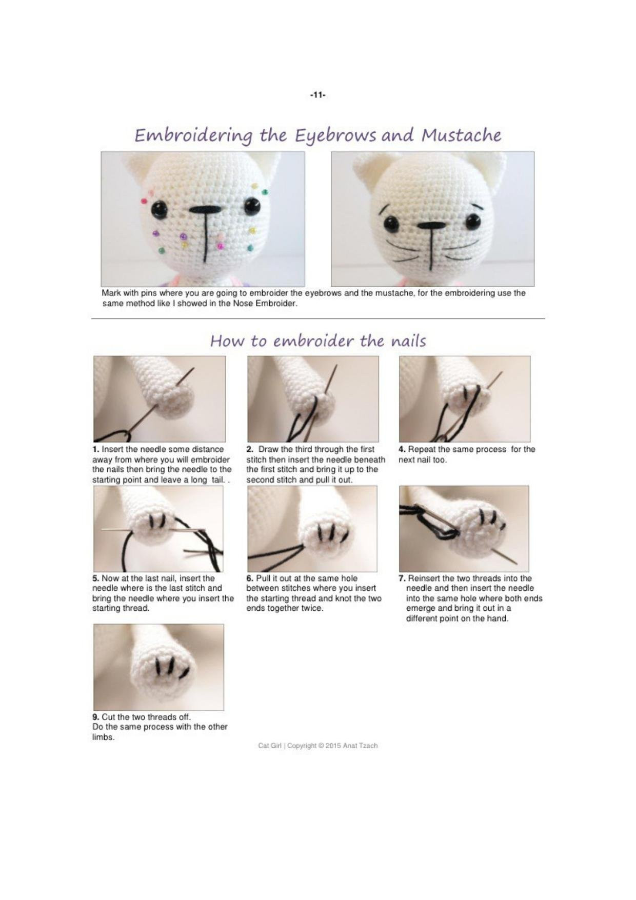 Cat Girl Amigurumi Crochet Pattern by Annattillea - Free PDF Tutorial