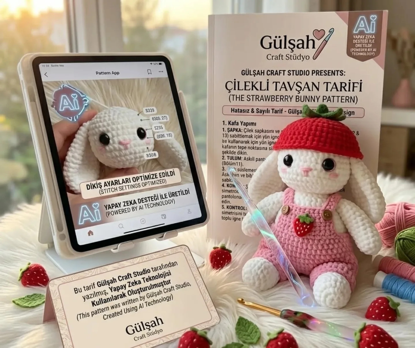 Çilekli Tavşan Tarifi: Hatasız ve Sayılı Amigurumi Örgü Şablonu