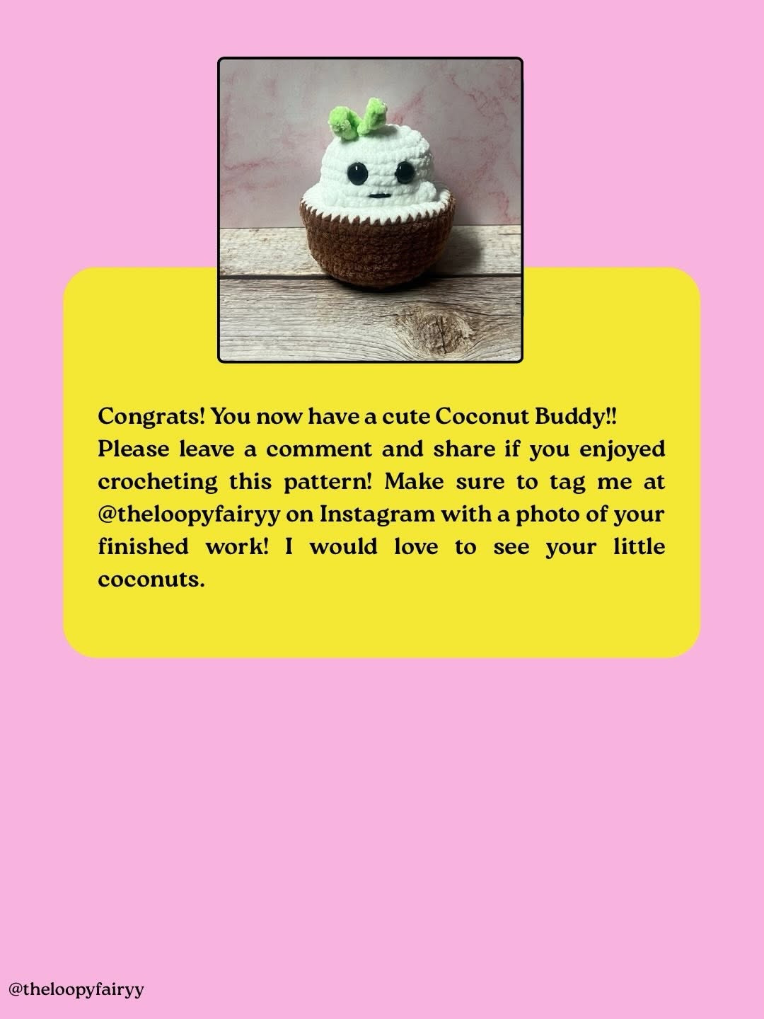 Coconut Buddy Free Crochet Pattern: Cute Amigurumi Plushie with Shell and Leaves