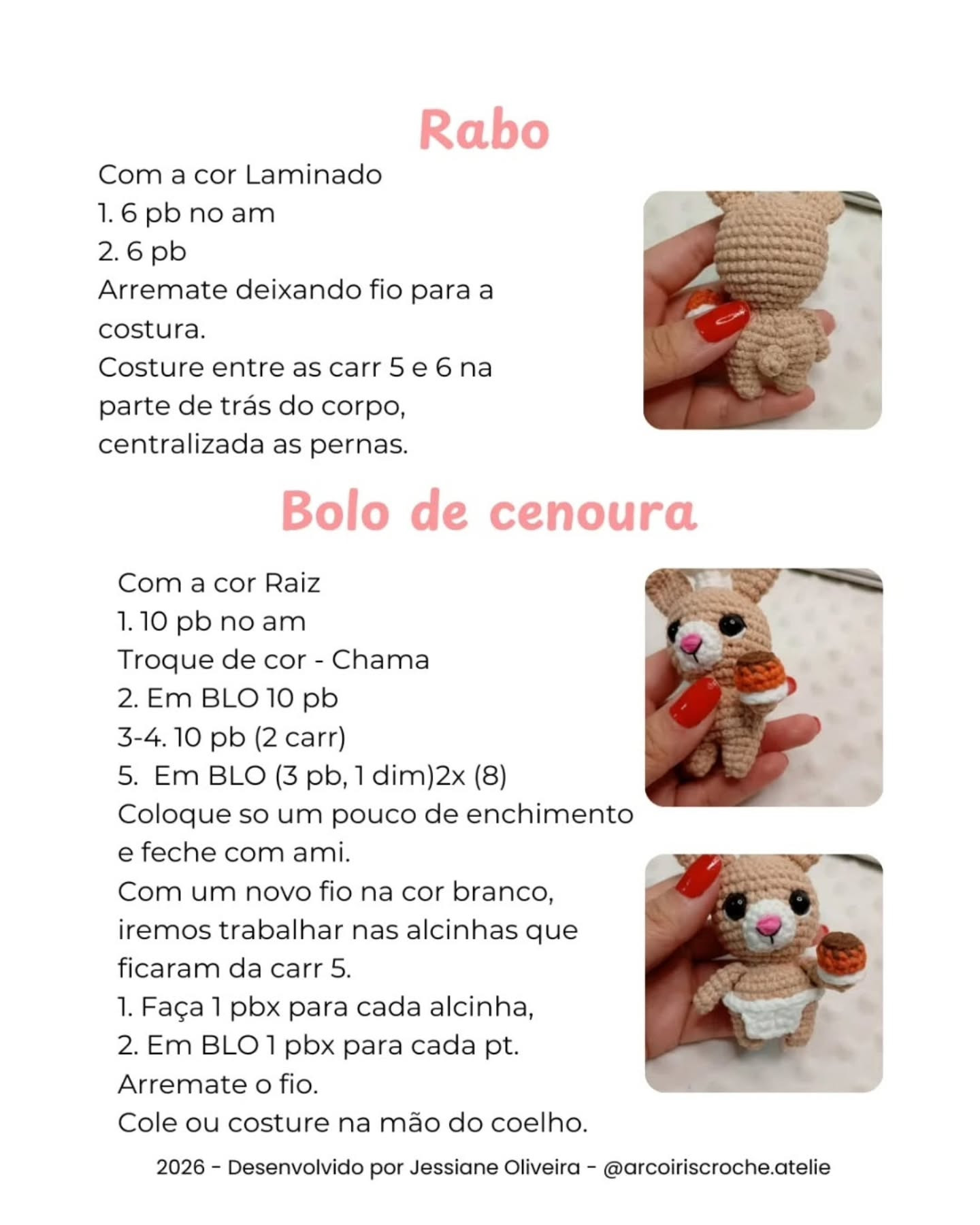 Coelhinho Confeiteiro - Receita Gratuita de Amigurumi Boinha Chefe