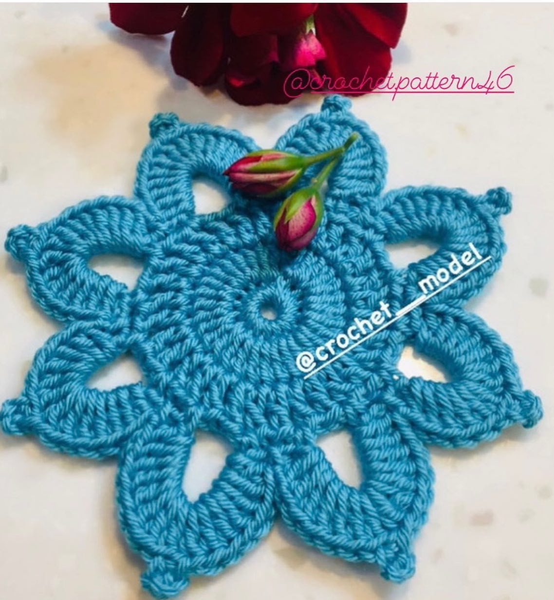 Collection of colorful crochet flat charts and patterns for motifs, including square, star, and flower designs with detailed stitch diagrams