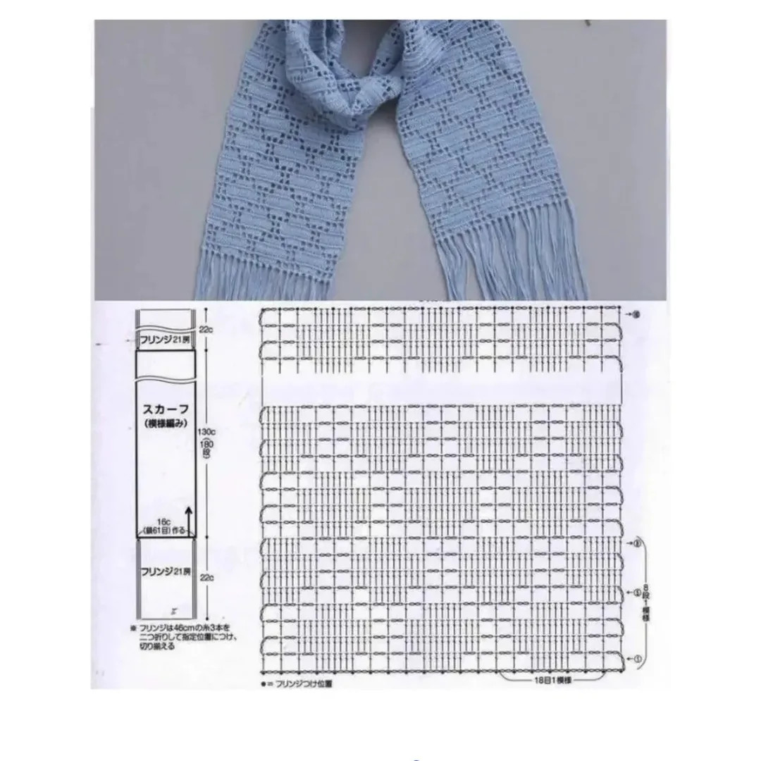 Collection of Crochet Scarf and Shawl Patterns with Flat Charts in Autumn Colors