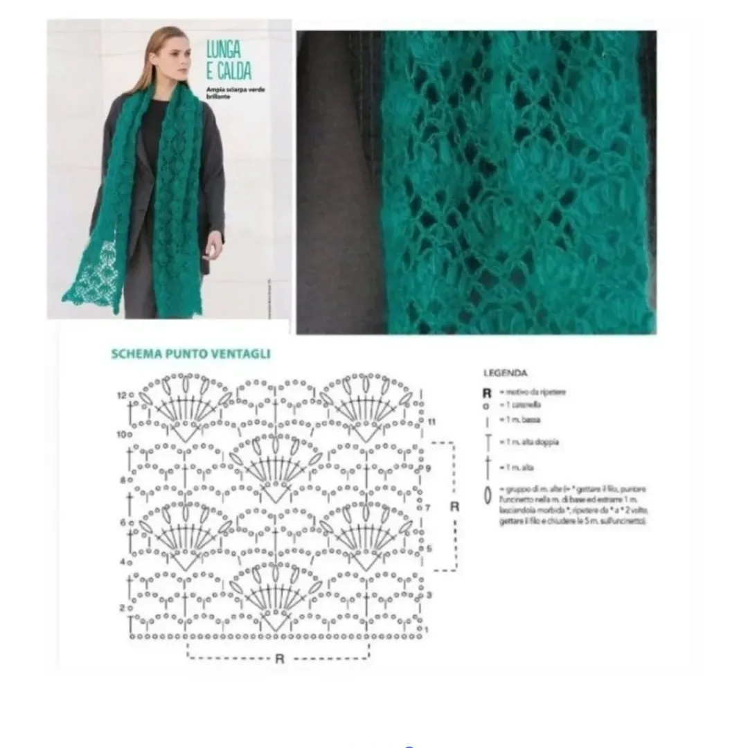 Collection of Crochet Scarf and Shawl Patterns with Flat Charts in Autumn Colors