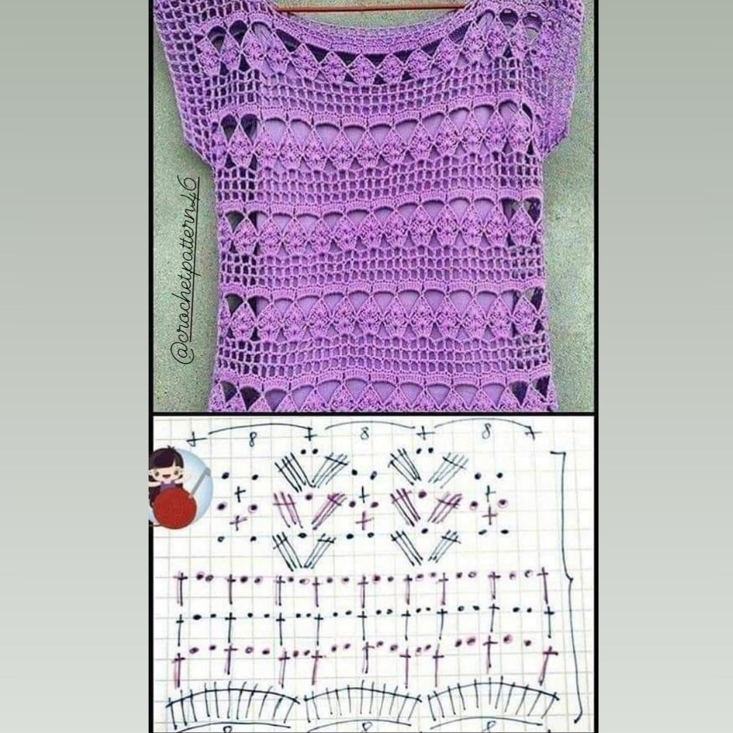 Collection of Crochet Top Patterns with Charts: Yellow Fan Stitch ...