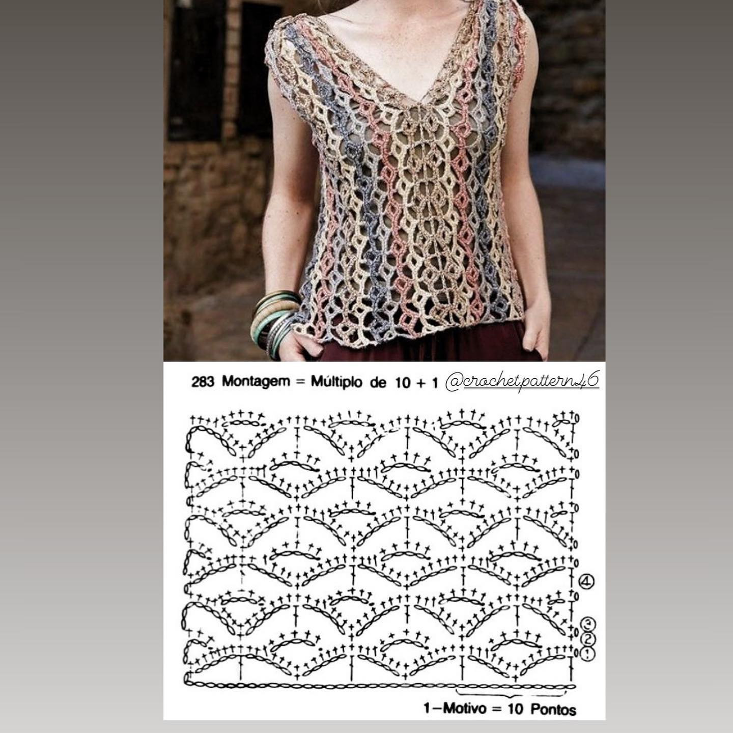 Collection of Crochet Top Patterns with Charts: Yellow Fan Stitch ...