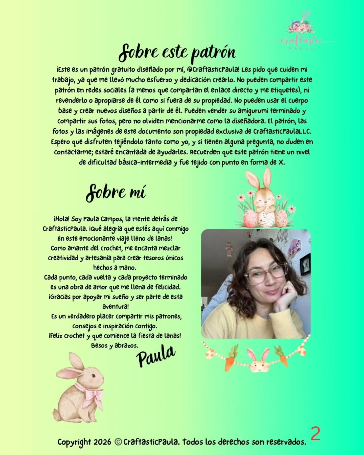 Connie the mini Bunny Free Crochet Pattern by CraftasticPaula, cute beige amigurumi with pink bow