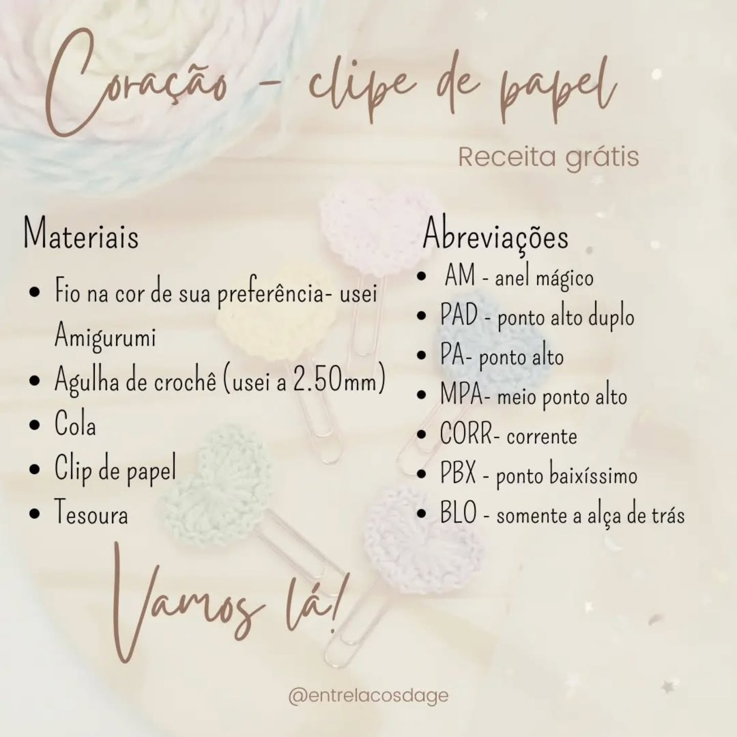 Coração clipe de papel - Receita grátis