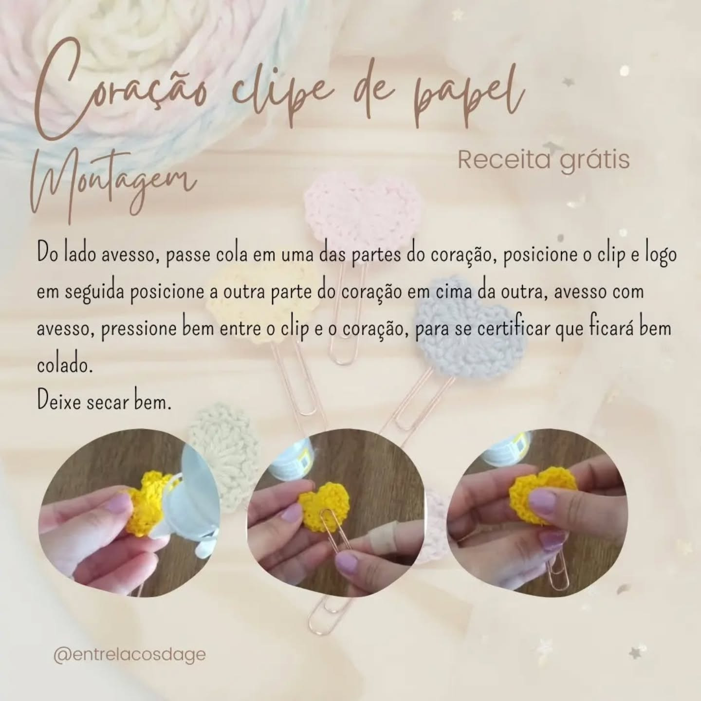Coração clipe de papel - Receita grátis