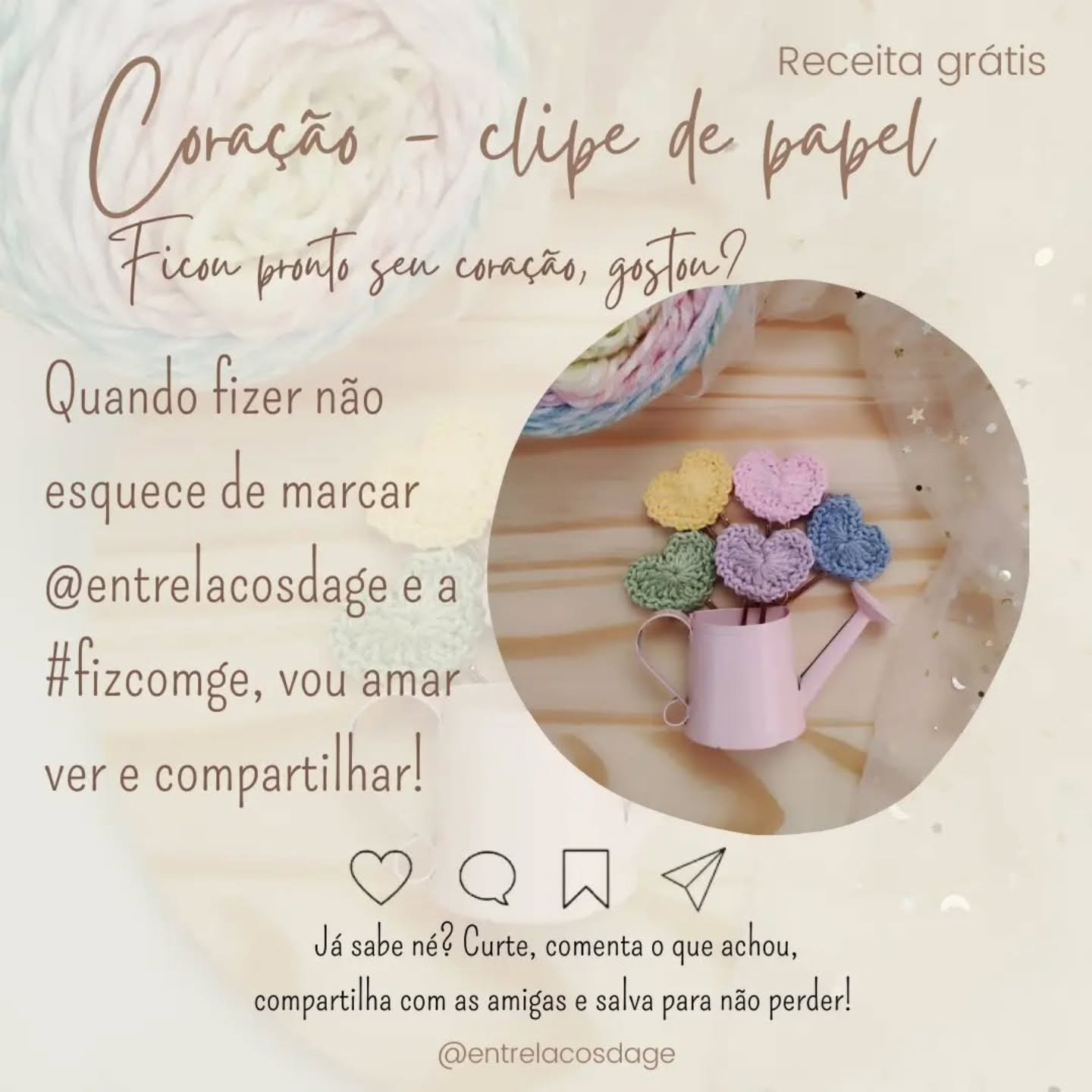 Coração clipe de papel - Receita grátis