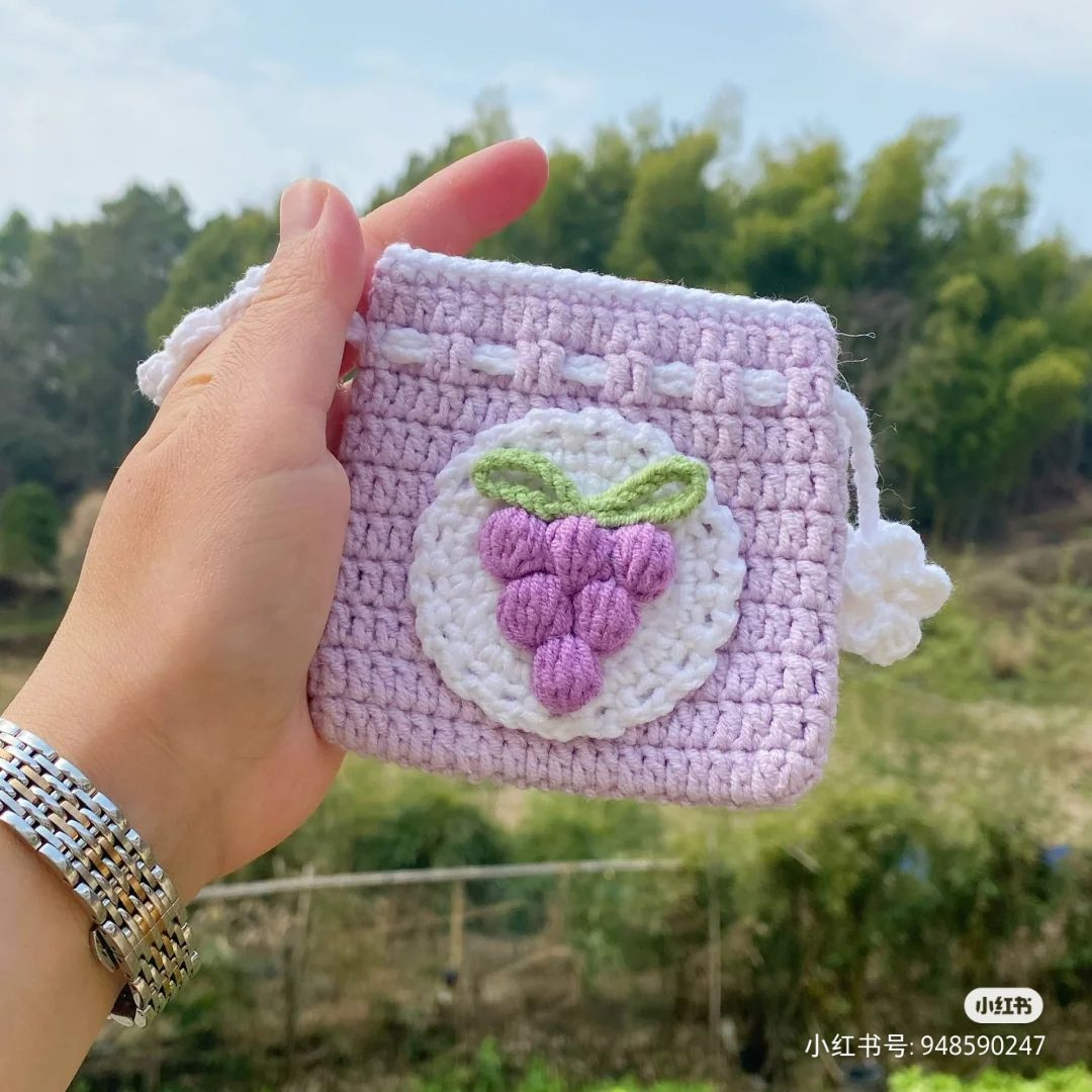Crochet Cherry Drawstring Bag and Sheep Pattern Chart Tutorial