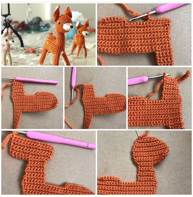 Crochet Deer Pattern: Brown and White Amigurumi Fawn with Detailed Instructions