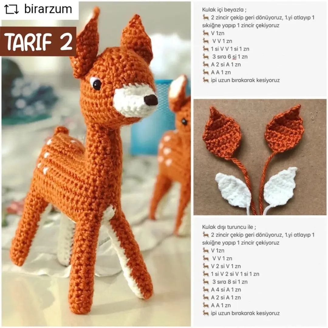 Crochet Deer Pattern: Brown and White Amigurumi Fawn with Detailed Instructions