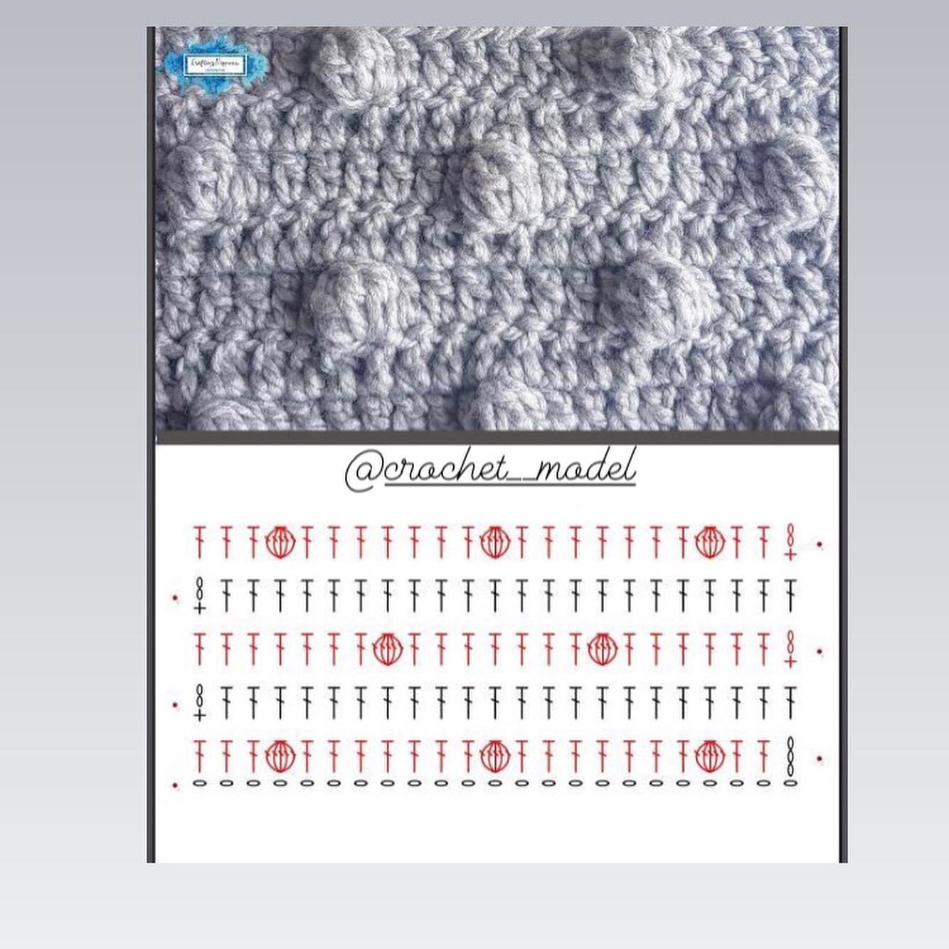 Crochet Flat Chart: Colorful Granny Square Pattern Diagram with Detailed Stitch Instructions