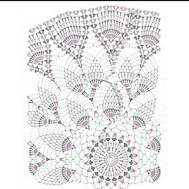 Crochet Flat Chart Pattern for Intricate Lace Doilies