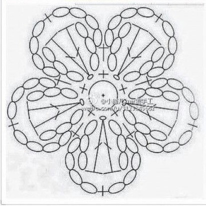 Crochet Flower Patterns: Persian Chart 'Petr-e Gol', French Diagram, and English Flat Pattern