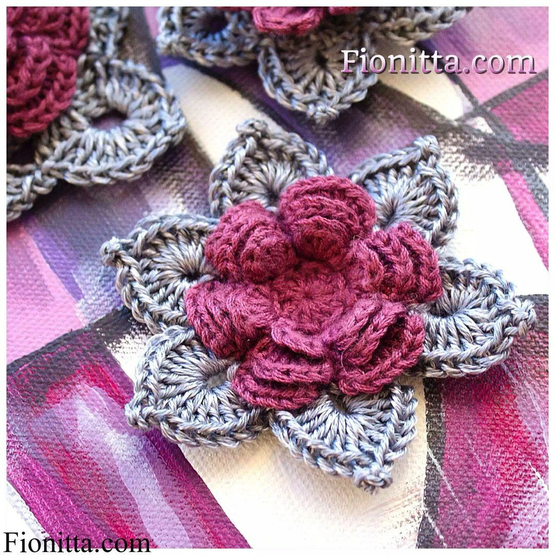 Crochet Flower Tutorial with Detailed Flat Chart Pattern and Step-by-Step Instructions