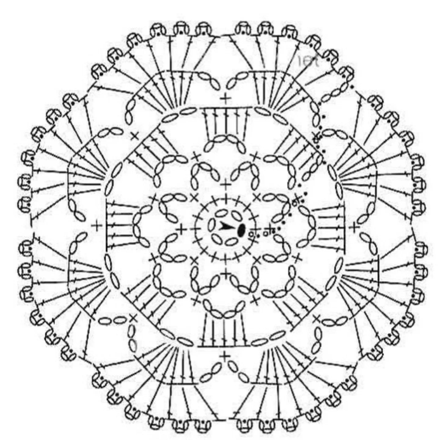 Crochet Motif Charts: Square and Round Patterns for Table Runners